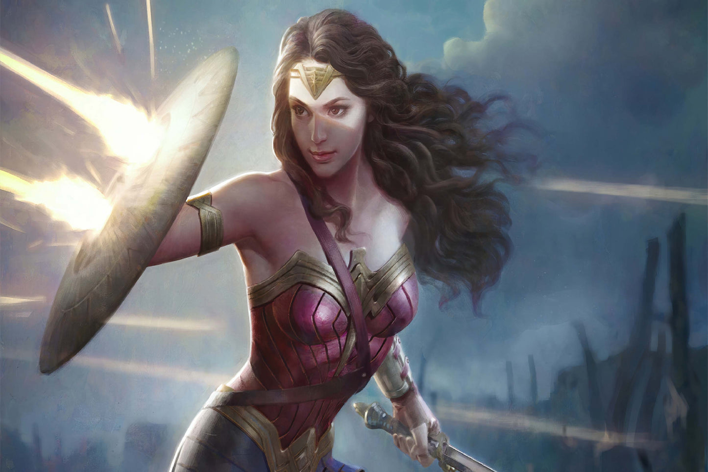 Wonder Woman Shield Dc Art Superhero Comic Book Poster Print Wall Art