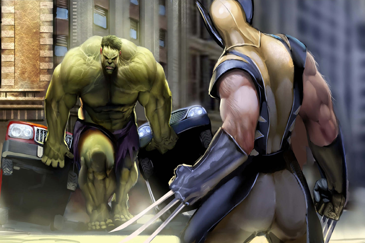 Wolverine Vs. The Hulk Marvel Superheroes Comic Book Poster Print Wall Art