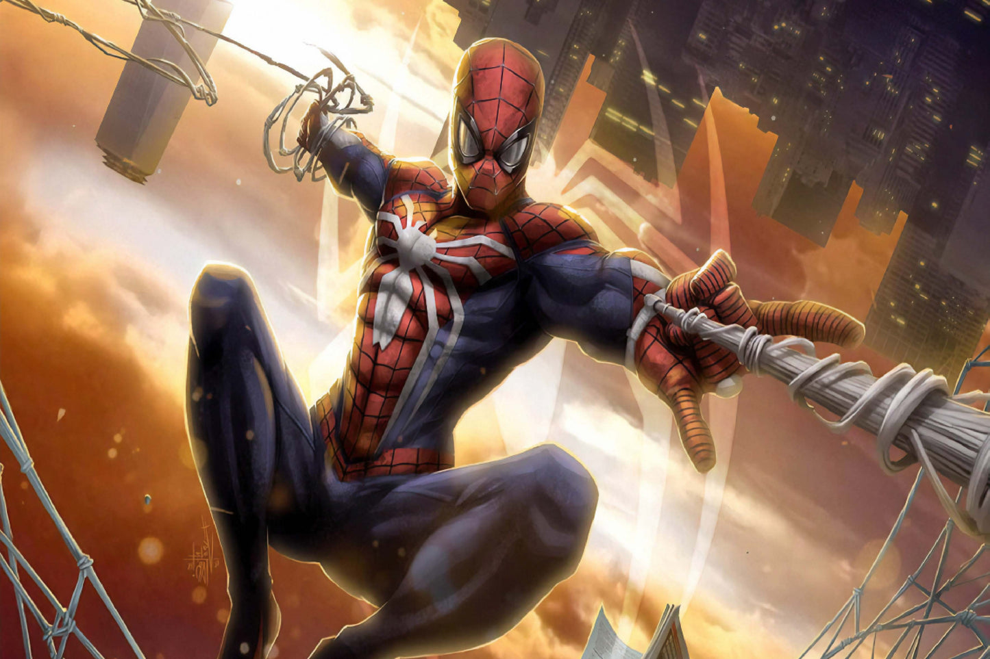 Spider Man Web Shoot Marvel Comic Book Poster Print Wall Art