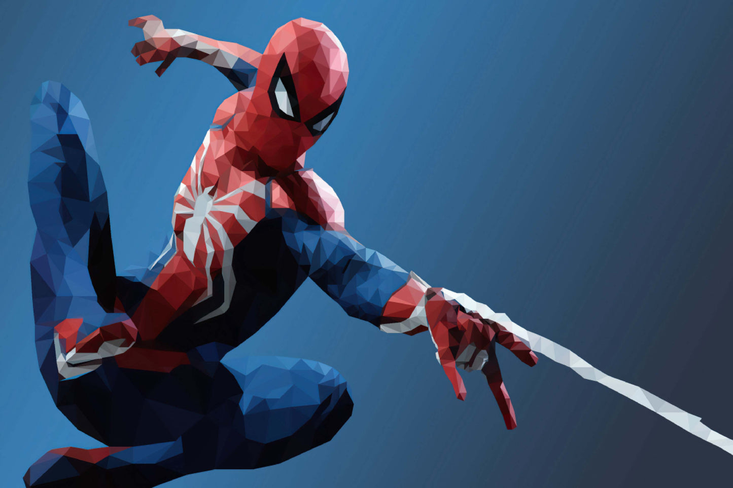 Spider Man Web Shoot Marvel Low Poly Comic Book Poster Print Wall Art