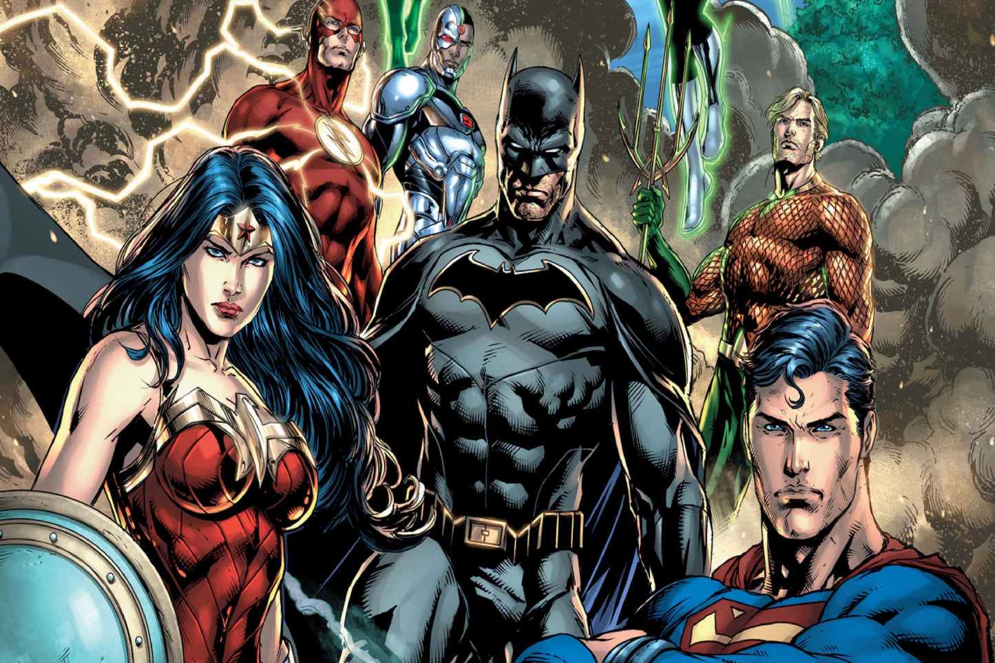 JLA Superman Batman Wonder Woman Flash Cyborg Dc Comic Book Poster Print Art