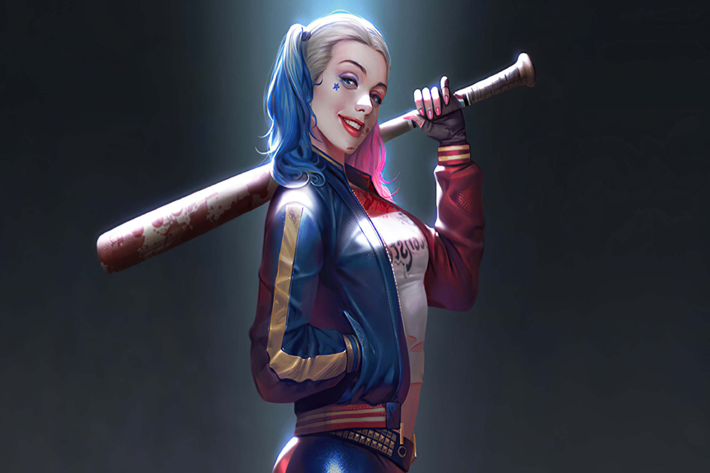 Harley Quinn Baseball Bat Comic Book Poster Print Wall Art