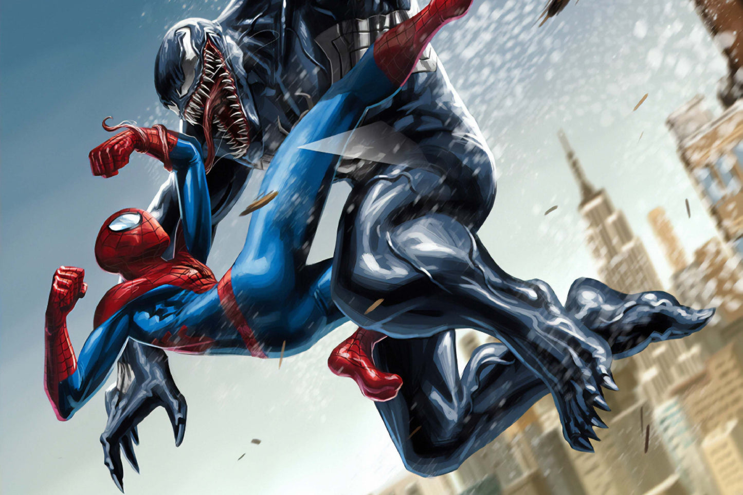 Venom Spider Man Fight Marvel Comic Book Poster Print Wall Art
