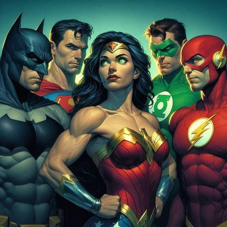 Batman Superman Wonder Woman Green Lantern Flash 8735 Print Poster