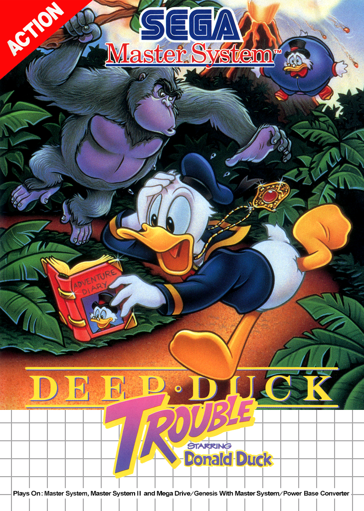 Deep Duck Trouble Starring Donald Duck Sega Master System Print Poster