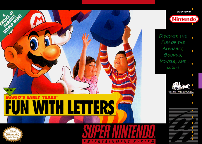 Mario S Early Years Fun With Letters (Usa) Snes Print Poster