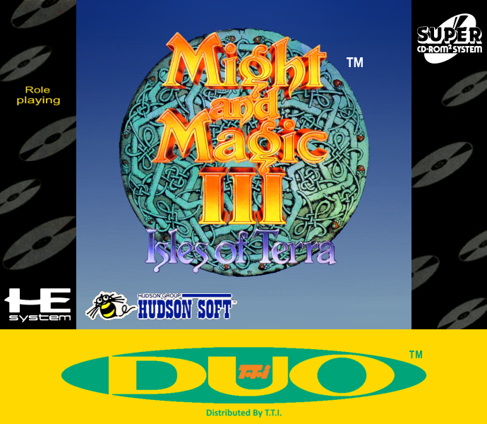 Might And Magic Iii Isles Of Terra (Cd) (Front Cover) Turbografx 16 Print Poster