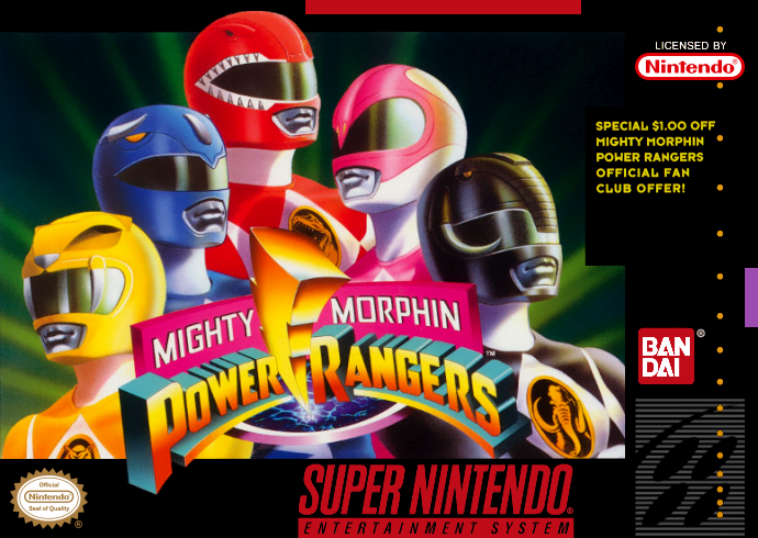 Mighty Morphin Power Rangers (Usa) Snes Print Poster