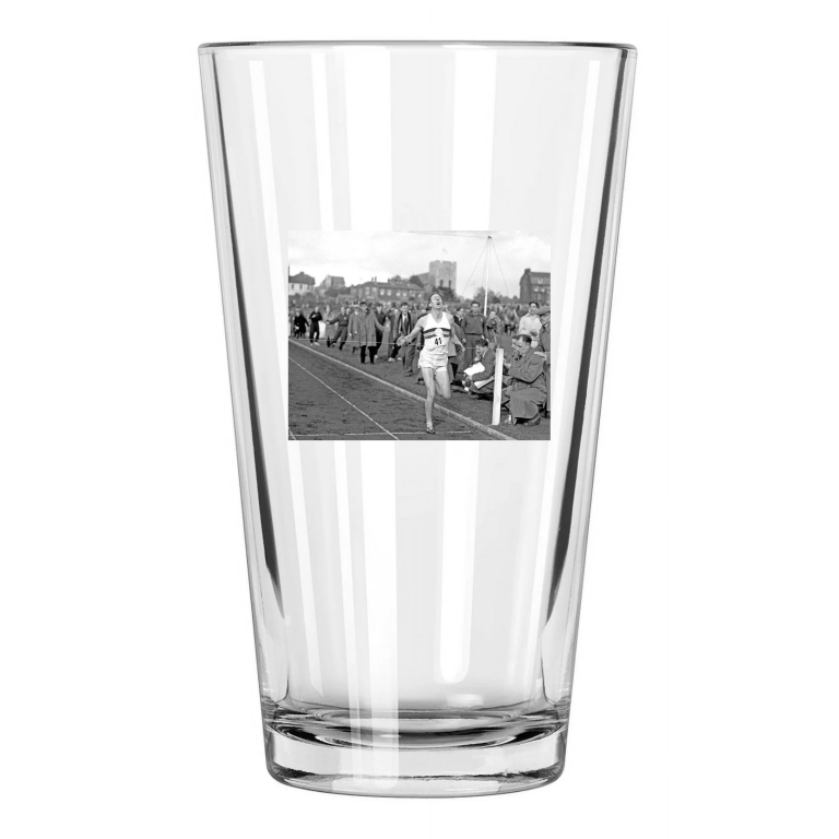 Mile Runner Roger Bannister Photo Track And Field Pint Beer Drinking Glass