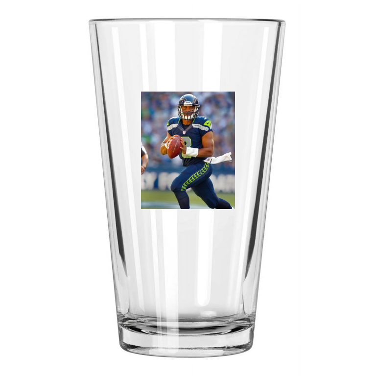 Seattle Seahawks Russell Wilson Photo Nfl Football Pint Beer Drinking Glass