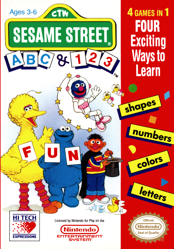 Sesame Street Abc & 123 (Usa) Nes Print Poster