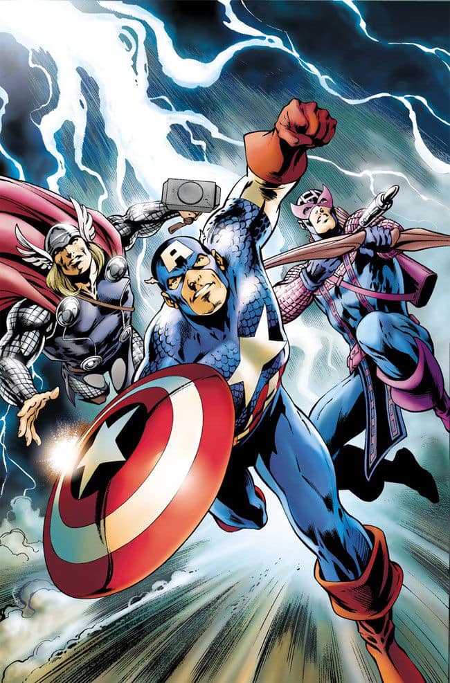 Superheroes Action Comic Thor Captain America Hawkeye Print Poster