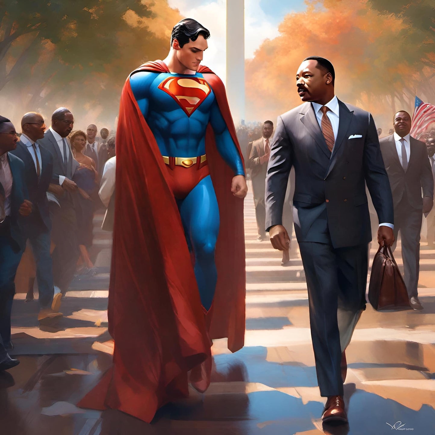 Superman Martin Luther King Street Conversation Print Poster