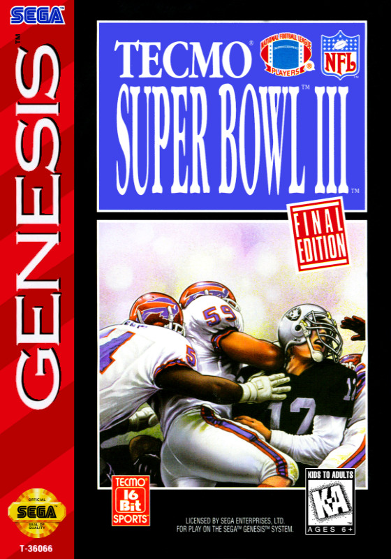 Tecmo Super Bowl Iii (Usa) Genesis Print Poster