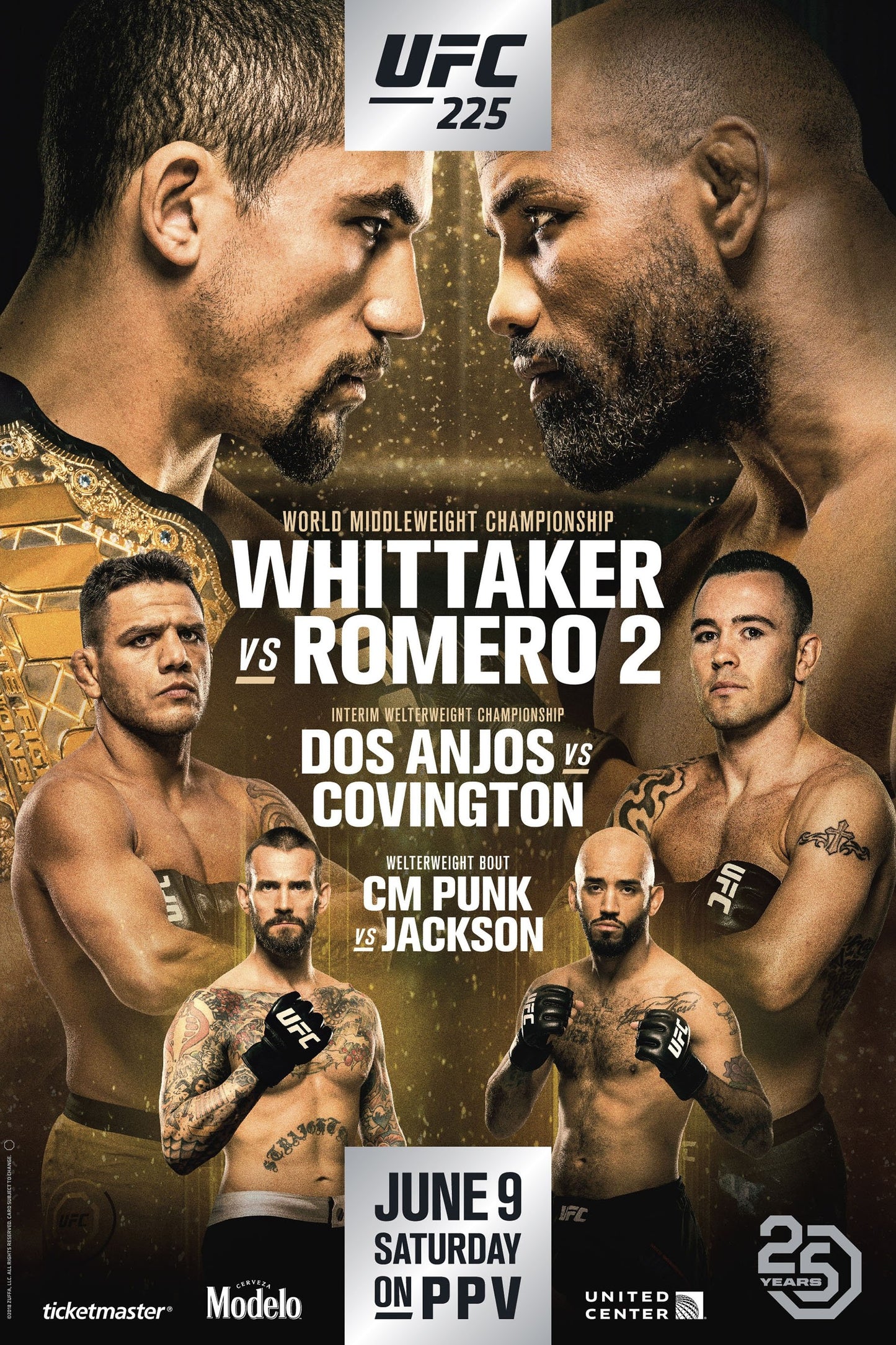 UFC 225 Whittaker Vs. Romero 2 Poster Print