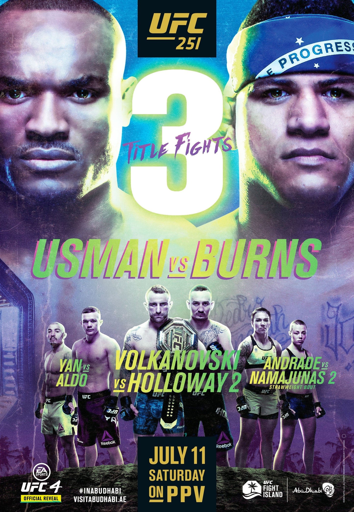 UFC 251 Usman Vs. Masvidal Poster Print