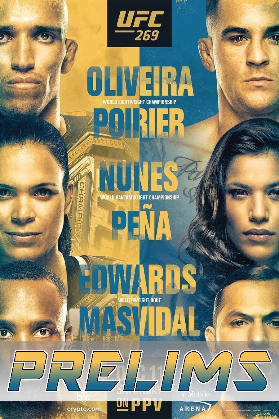 UFC 269 Oliveira Vs. Poirier Prelims Poster Print