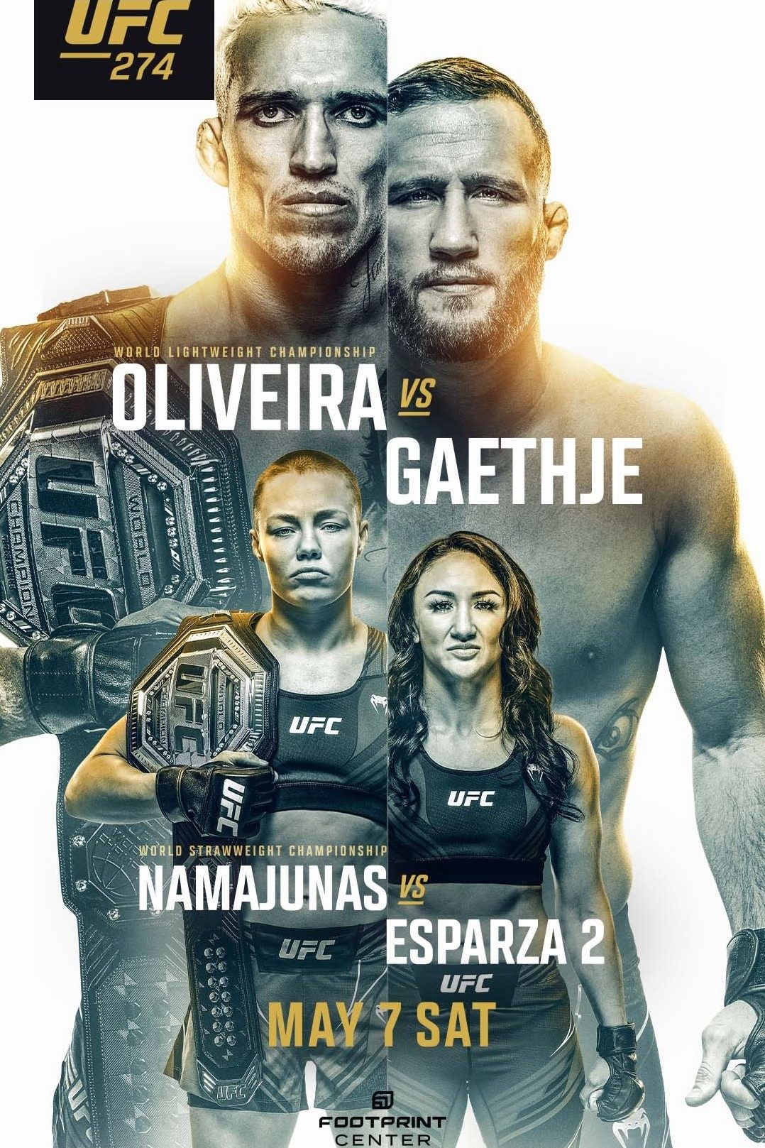 UFC 274 Oliveira Vs. Gaethje Poster Print