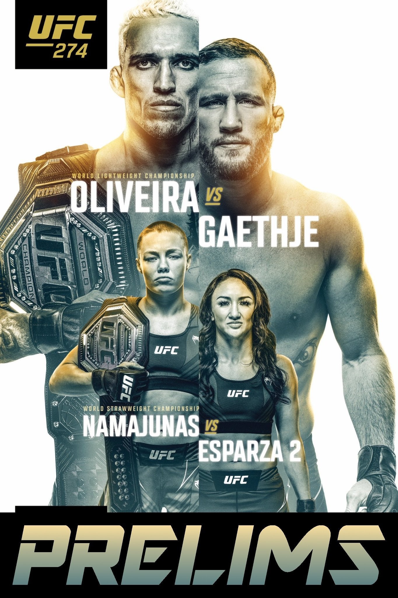 UFC 274 Oliveira Vs Gaethje Prelims Poster Print