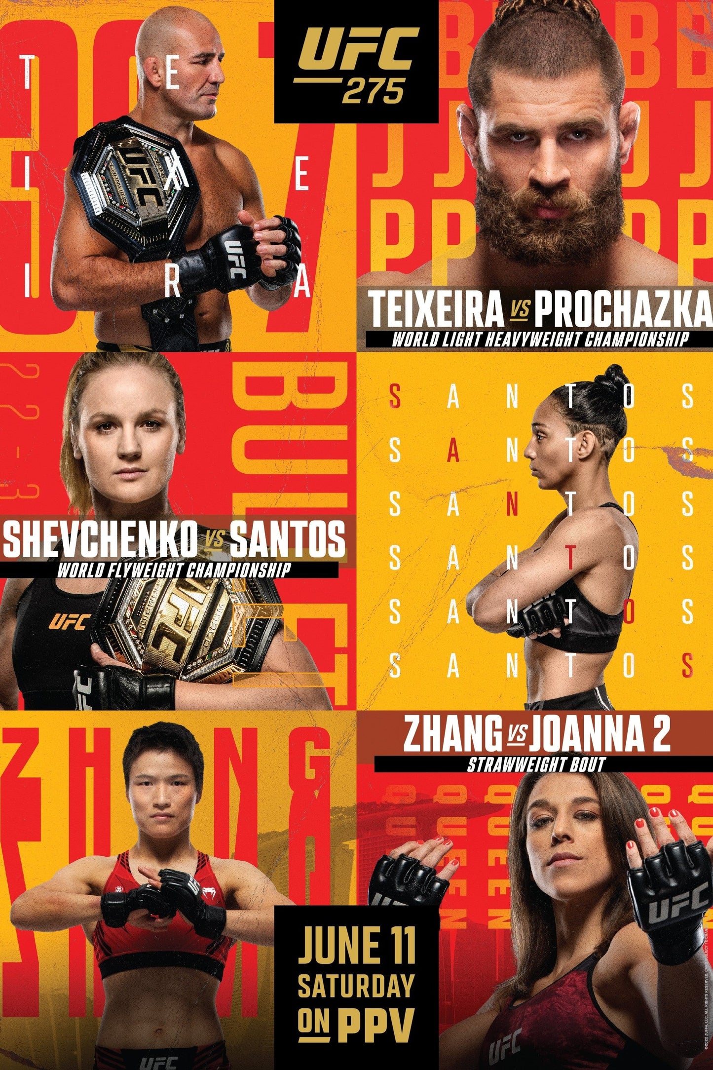UFC 275 Teixeira Vs. Prochazka Poster Print