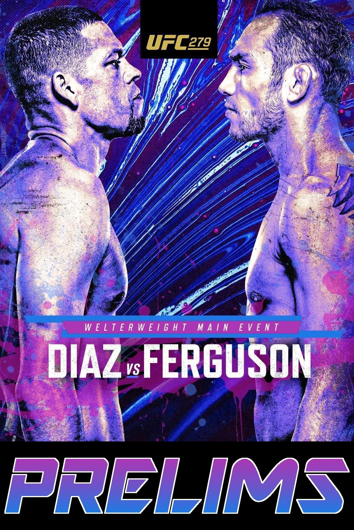 UFC 279 Diaz Vs Ferguson Prelims Poster Print
