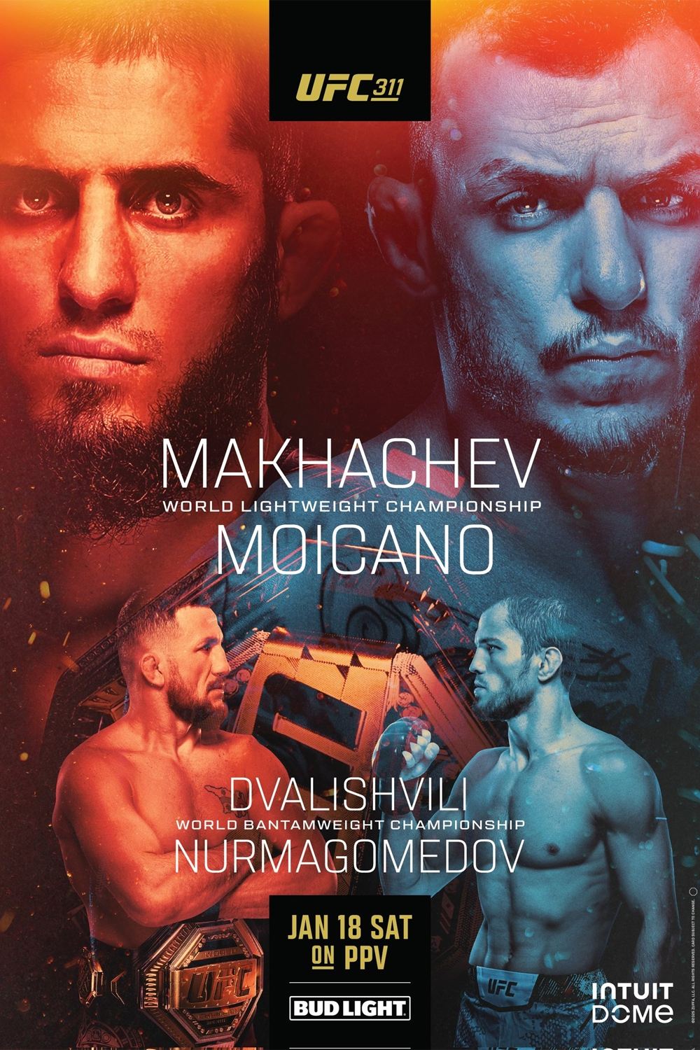 UFC 311 Makhachev Vs. Moicano Poster Print