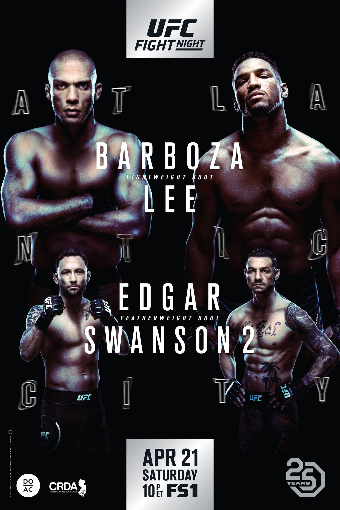 UFC Fight Night 128 Barboza Vs. Lee Poster Print