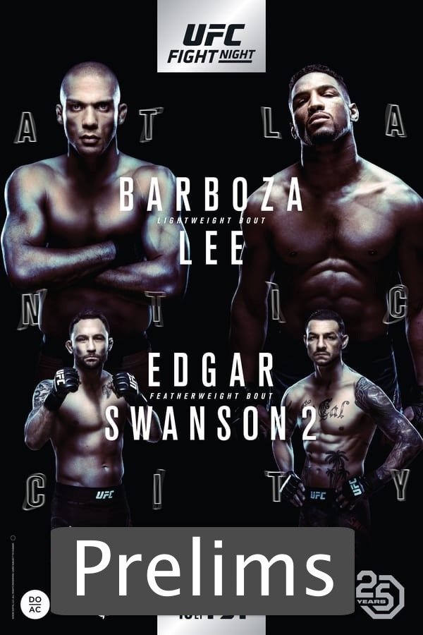 UFC Fight Night 128 Barboza Vs. Lee Prelims Poster Print