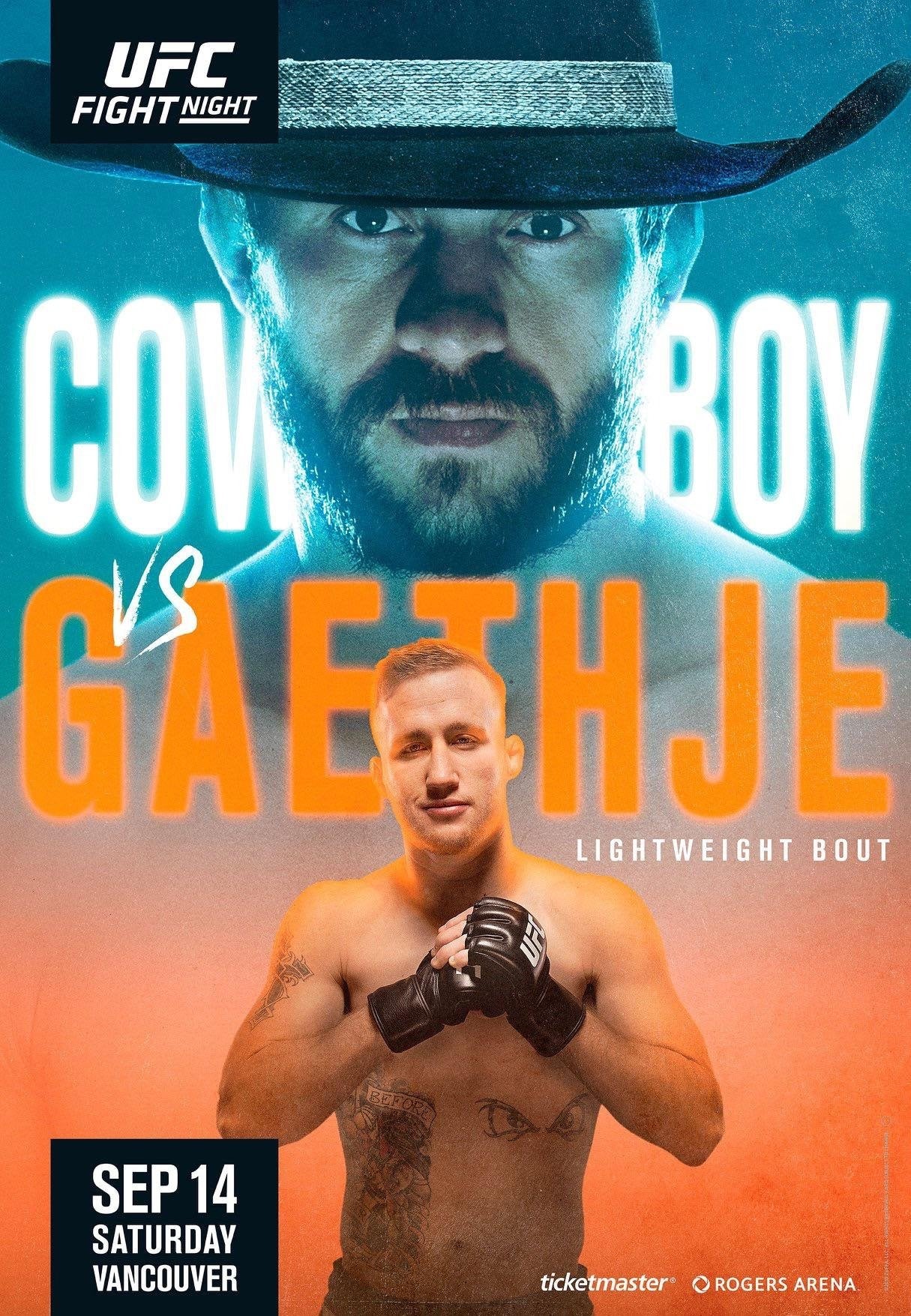 UFC Fight Night 158 Cowboy Vs. Gaethje Poster Print