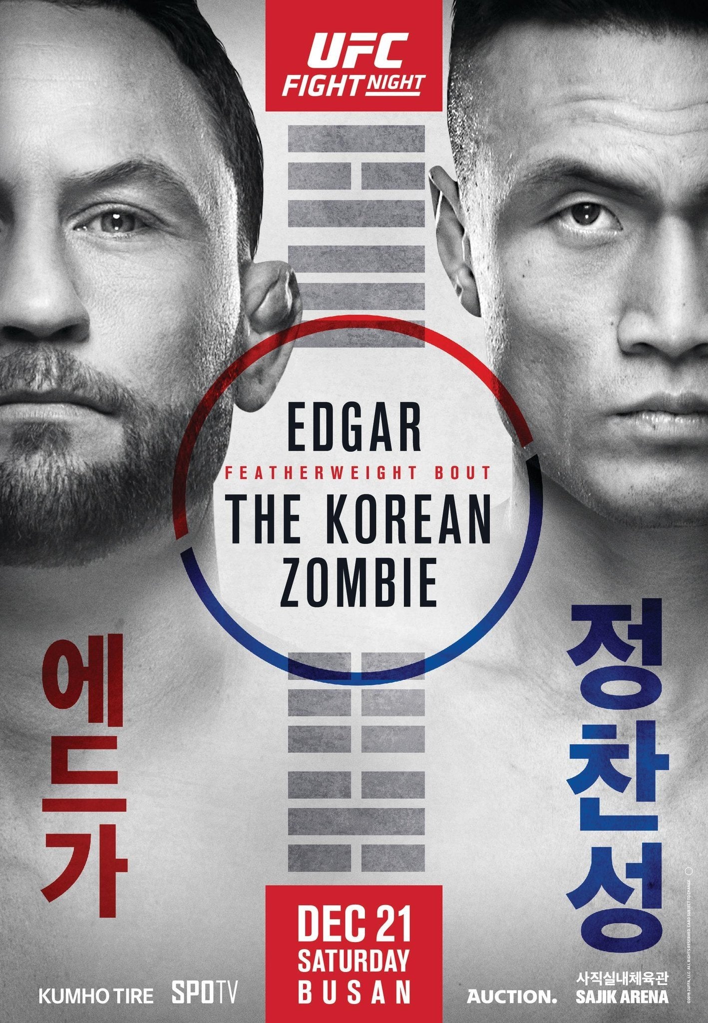 UFC Fight Night 165 Edgar Vs The Korean Zombie Poster Print