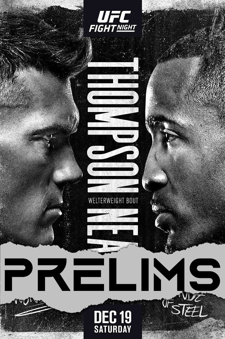 UFC Fight Night 183 Thompson Vs. Neal Prelims Poster Print