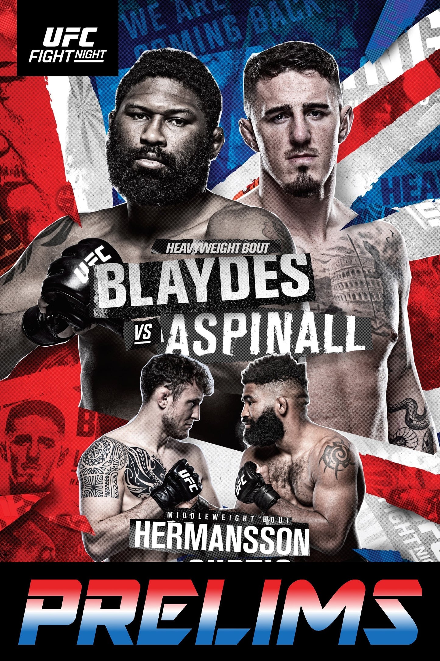 UFC Fight Night 208 Blaydes Vs. Aspinall Prelims Poster Print