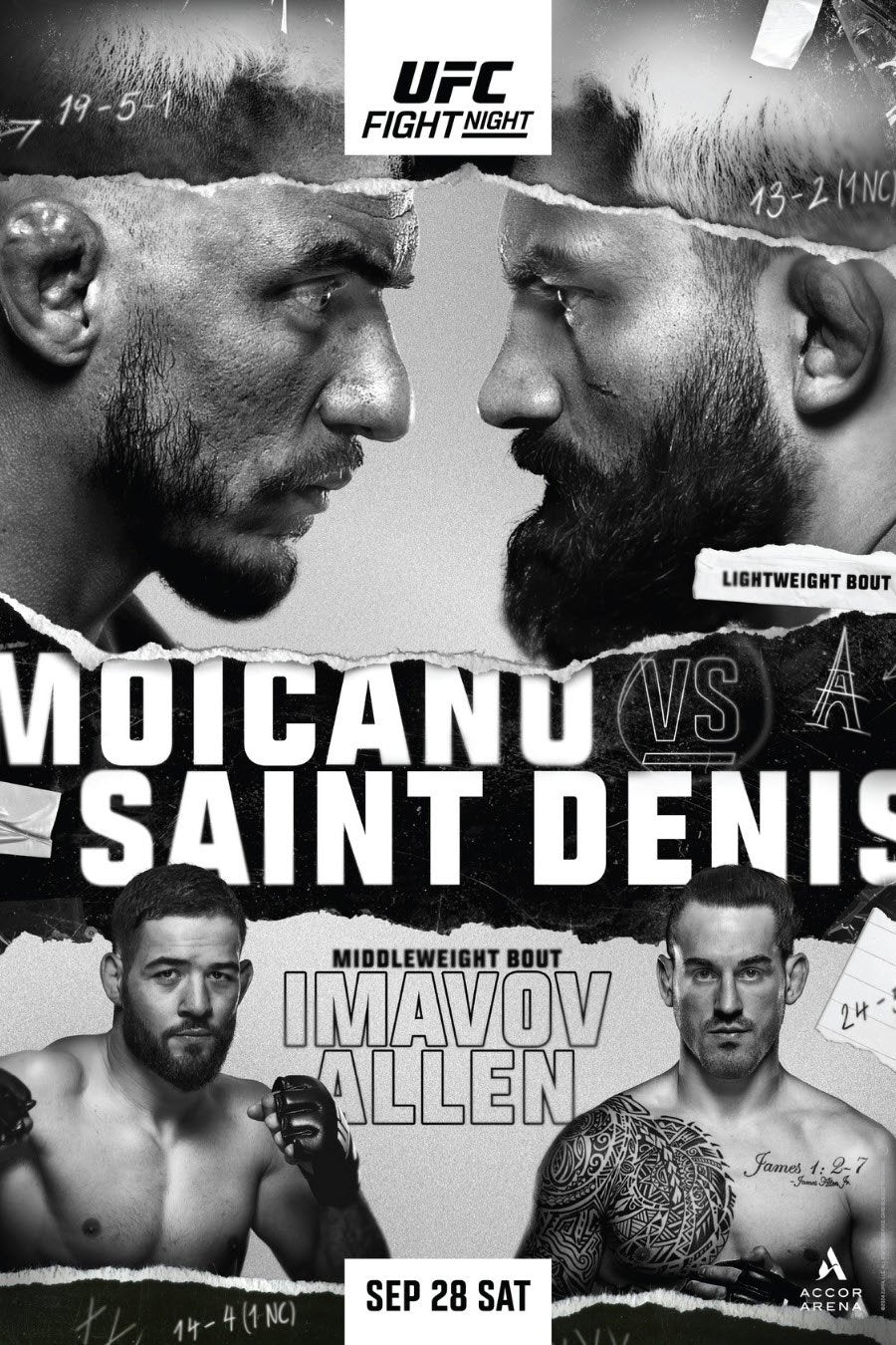 UFC Fight Night 243 Moicano Vs. Saint Denis Poster Print