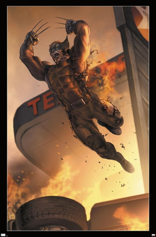 Wolverine Fire Leap 241 Print Poster