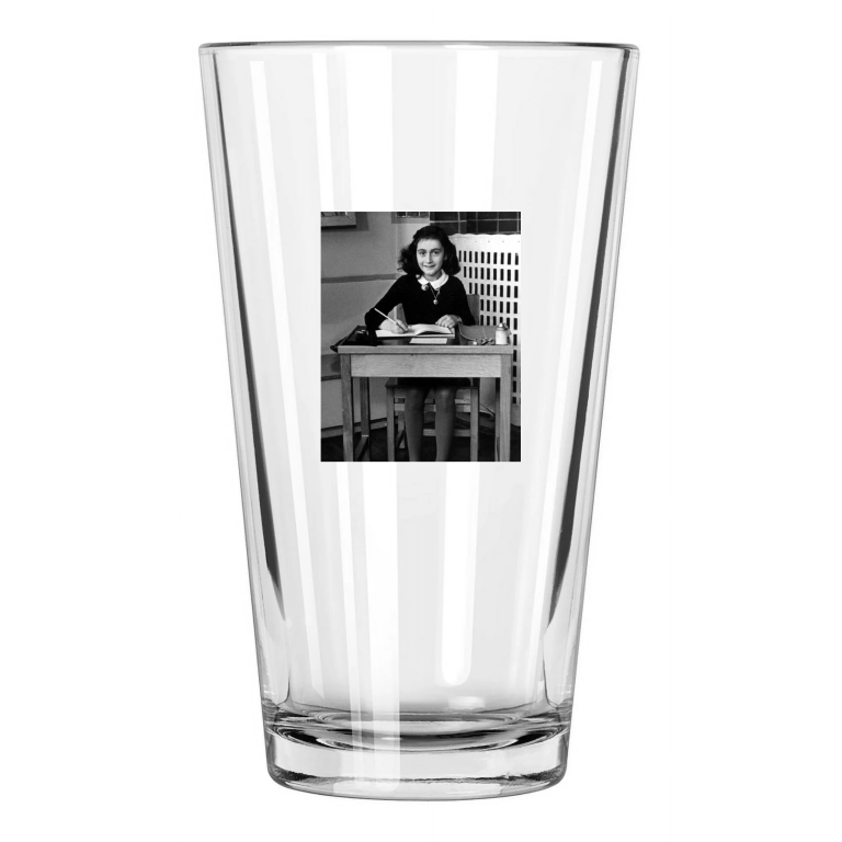 World War Ii Victim Anne Frank Photo Famous Portrait Pint Beer Drinking Glass