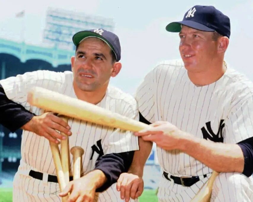 Yogi Berra & Mickey Mantle Photo New York Yankees Baseball Picture