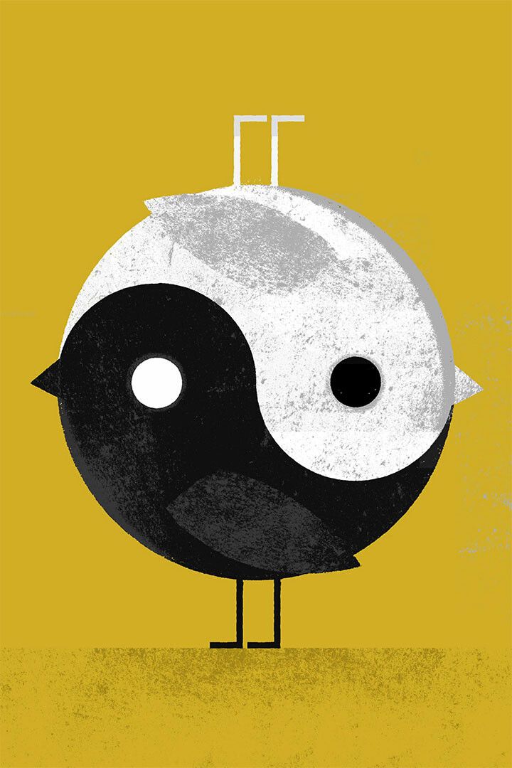 Yin Yang In Color Psychedelic Picture Painting Wall Art Home Poster