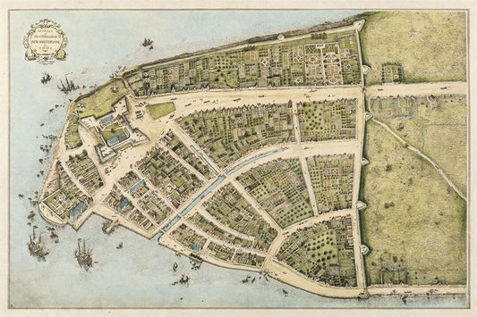 1660S New York City Castello Plan Lower Manhattan Map Wall Art Poster