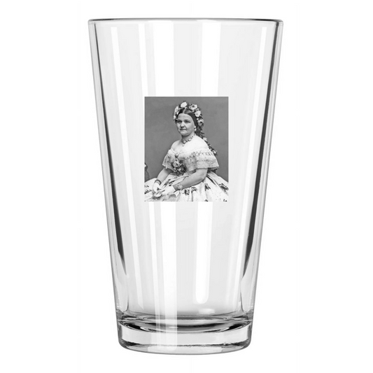 16Th First Lady Mary Todd Lincoln Photo Wife Of Abraham Pint Beer Drinking Glass