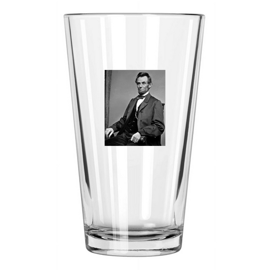 16Th Us President Abraham Lincoln Photo 1864 Historical Pint Beer Drinking Glass