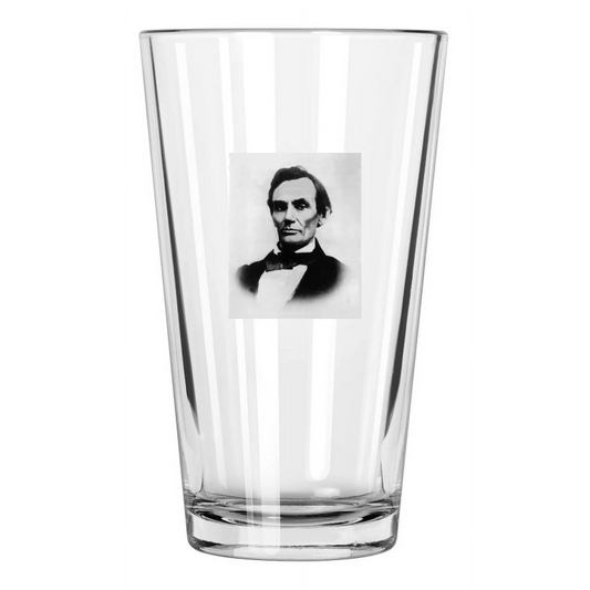 16Th Us President Abraham Lincoln Vintage Photo Pint Beer Drinking Glass