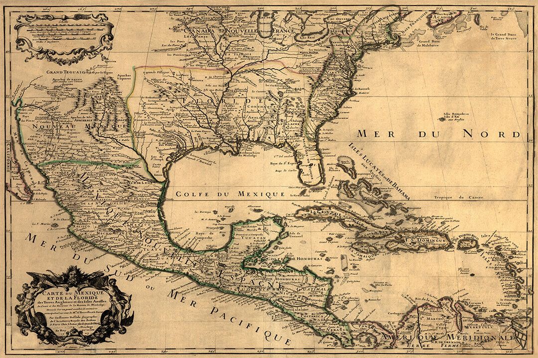 1700S New World Spanish Colonies Old Map Jigsaw Puzzle