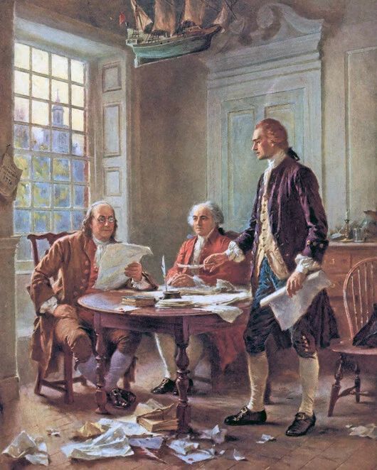 1776 Benjamin Franklin Magnet John Adams Thomas Jefferson Declaration Print