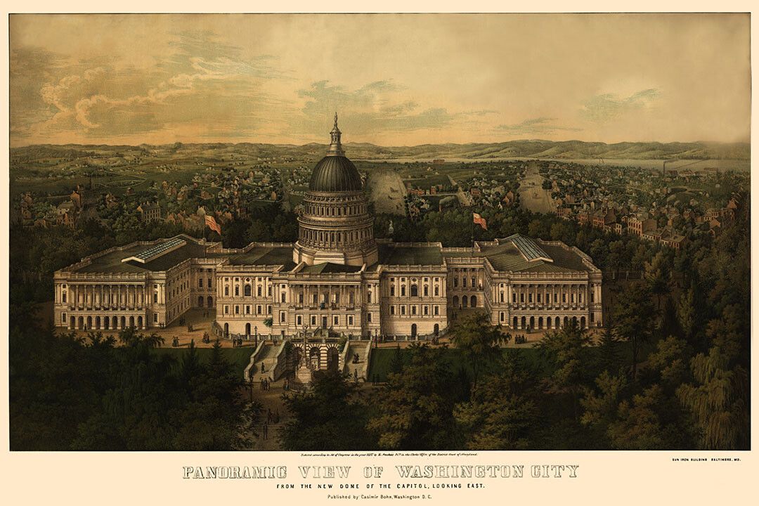 1857 Washington Dc Vintage Old Panoramic City Map Jigsaw Puzzle