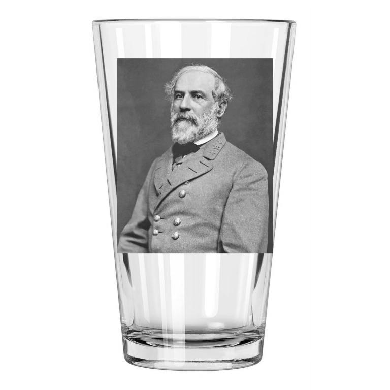 1863 Civil War General Robert E Lee Military Vintage Pint Beer Drinking Glass