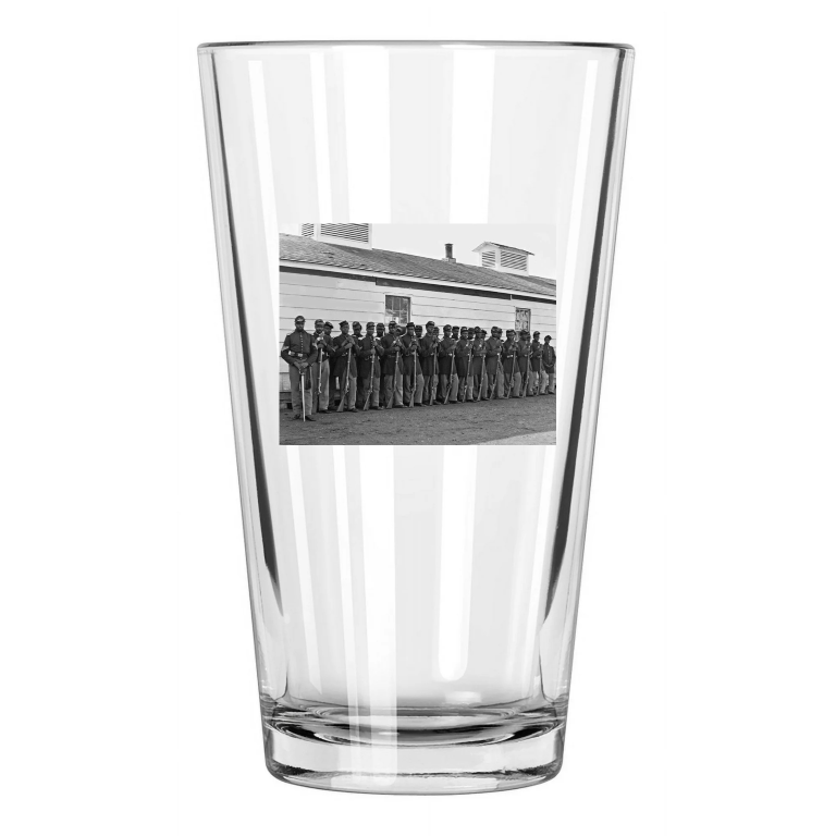 1864 Civil War Black Soldiers Troops Union Military Pint Beer Drinking Glass