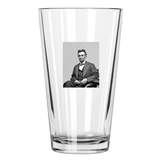 1865 Us President Abraham Lincoln Photo Historical 1 Pint Beer Drinking Glass