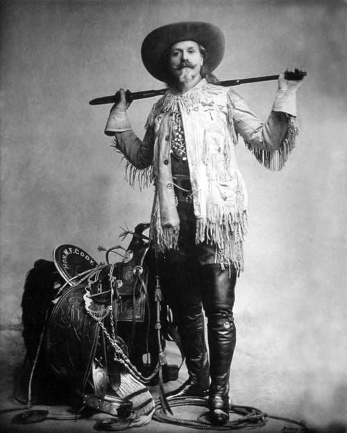 1870 Showman Buffalo Bill Cody Glossy Photo Vintage Print Portrait