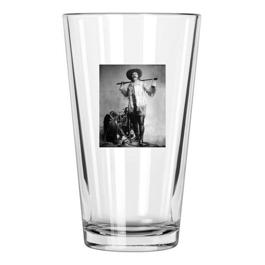 1870 Showman Buffalo Bill Cody Photo Vintage Portrait Pint Beer Drinking Glass