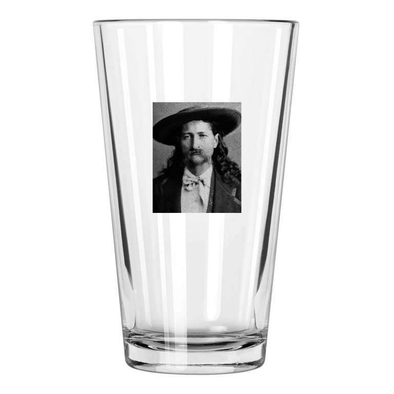 1873 Wild Bill Hickok Photo Vintage Old West Hero Pint Beer Drinking Glass